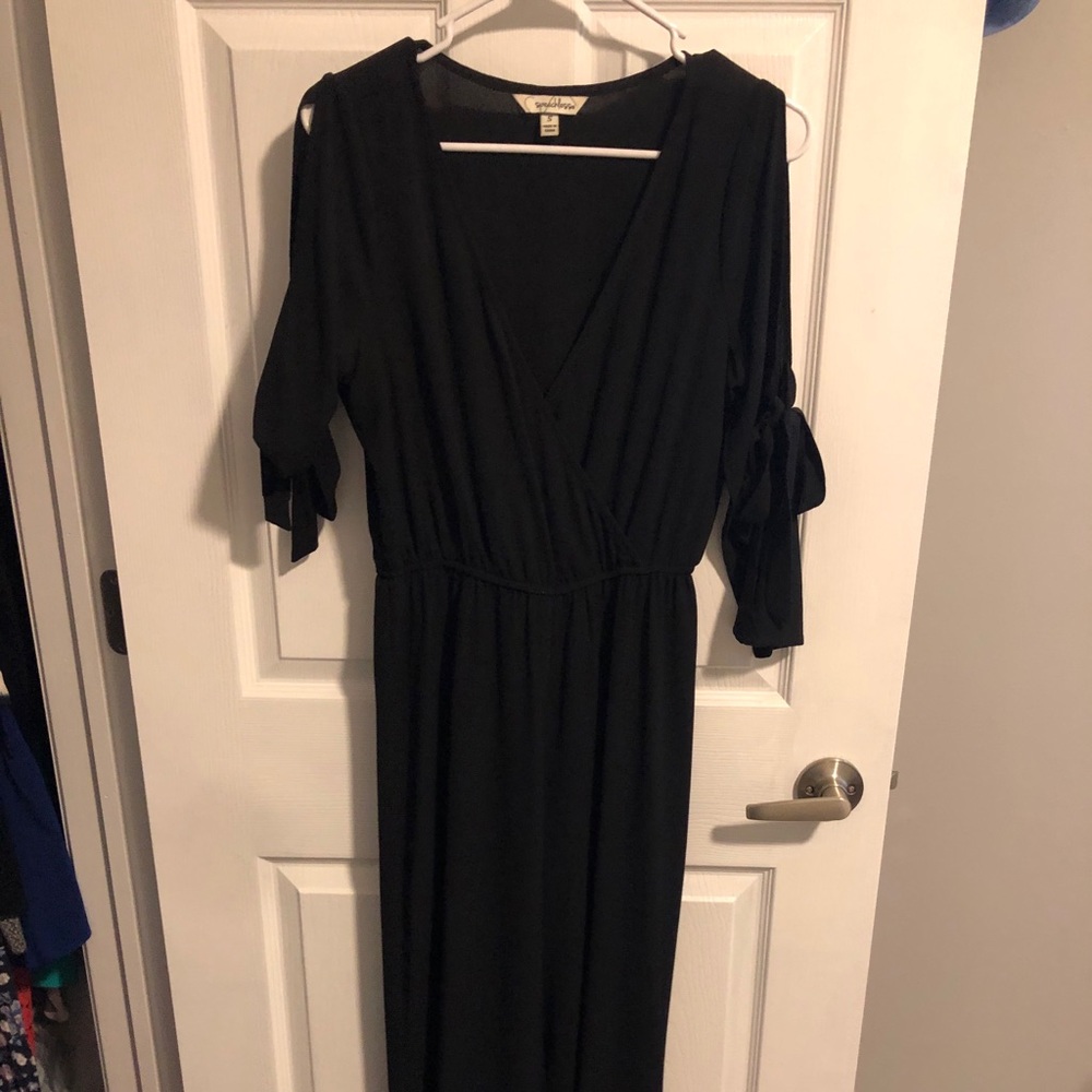 Black silk jumpsuit